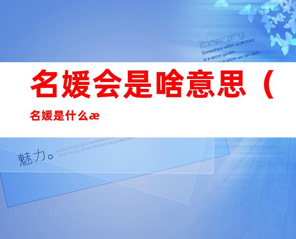名媛会是啥意思(名媛是什么意思呢是什么意思)