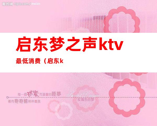 启东梦之声ktv最低消费(启东ktv小费多少)