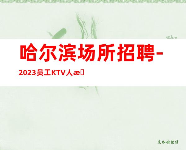 哈尔滨场所招聘-2023员工KTV人才招募中(高薪)