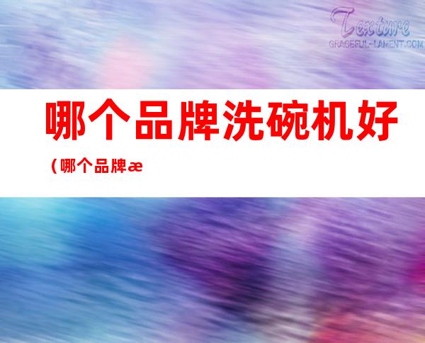 哪个品牌洗碗机好(哪个品牌洗碗机好用)