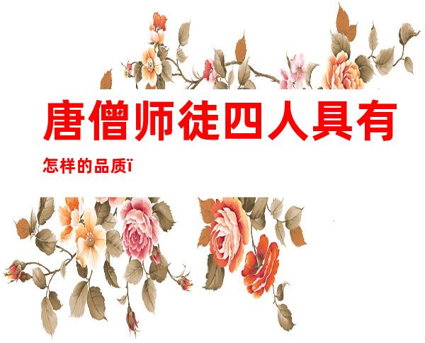唐僧师徒四人具有怎样的品质(唐僧师徒四人优缺点)
