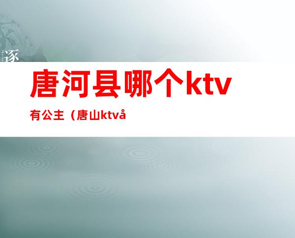 唐河县哪个ktv有公主(唐山ktv哪个公主多)