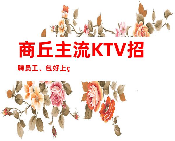 商丘主流KTV招聘员工、包好上班便装无任务没压力