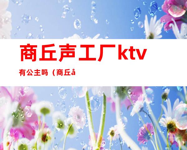 商丘声工厂ktv有公主吗(商丘声工厂有陪唱的嘛)