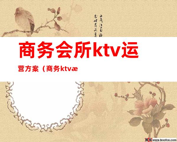 商务会所ktv运营方案(商务ktv服务流程)