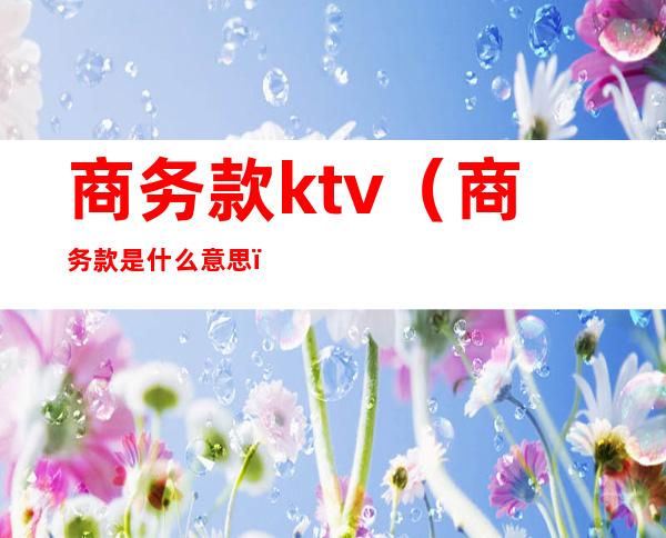 商务款ktv(商务款是什么意思)