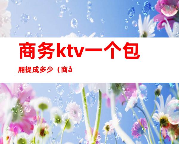 商务ktv一个包厢提成多少(商务ktv包厢费和保底消费)