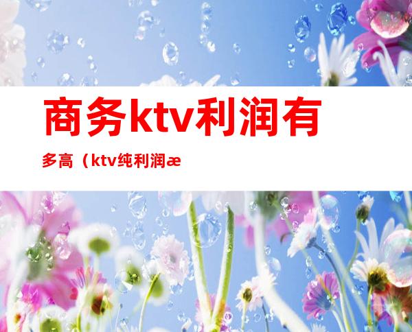 商务ktv利润有多高(ktv纯利润有多大)