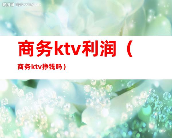 商务ktv利润(商务ktv挣钱吗)