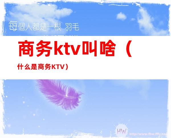 商务ktv叫啥(什么是商务KTV)