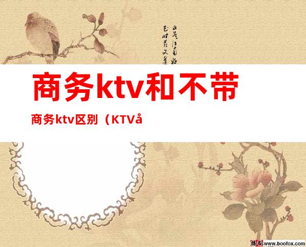 商务ktv和不带商务ktv区别(KTV带商务和不带商务的区别)