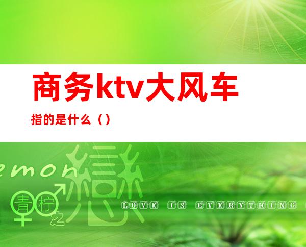 商务ktv大风车指的是什么()
