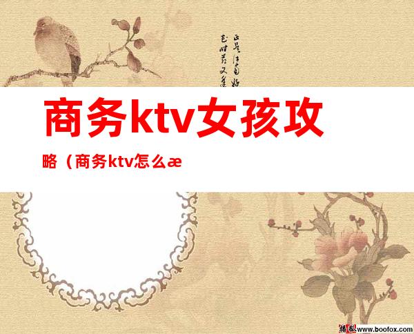 商务ktv女孩攻略(商务ktv怎么找)