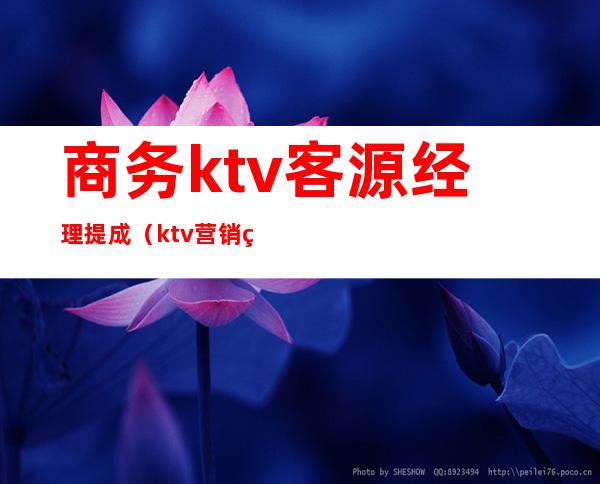 商务ktv客源经理提成(ktv营销经理提成怎么算)