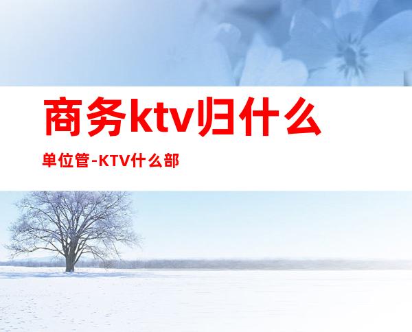 商务ktv归什么单位管-KTV什么部门能管制呀
