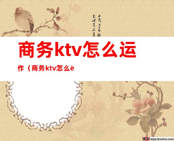 商务ktv怎么运作(商务ktv怎么运作好)