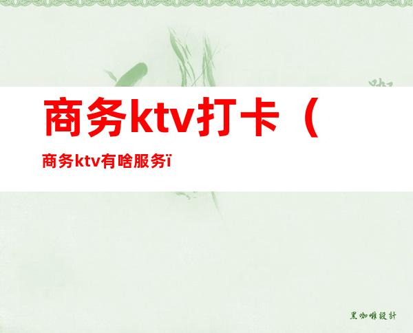 商务ktv打卡(商务ktv有啥服务)
