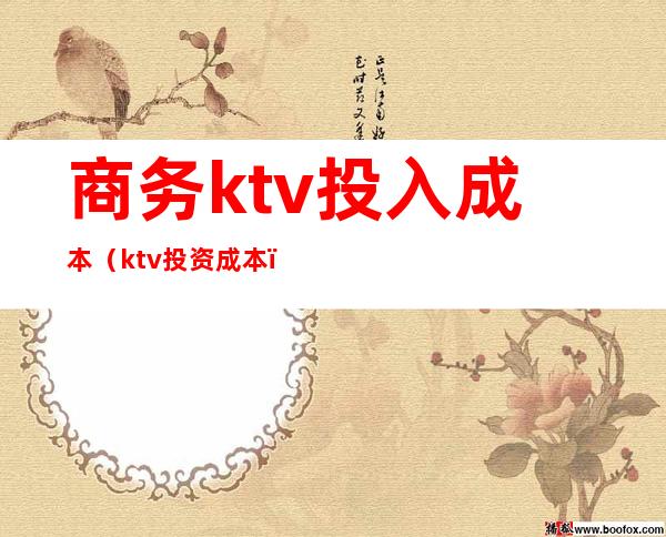商务ktv投入成本（ktv投资成本）