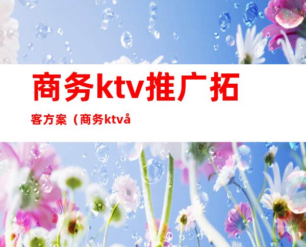 商务ktv推广拓客方案(商务ktv引流推广方案)