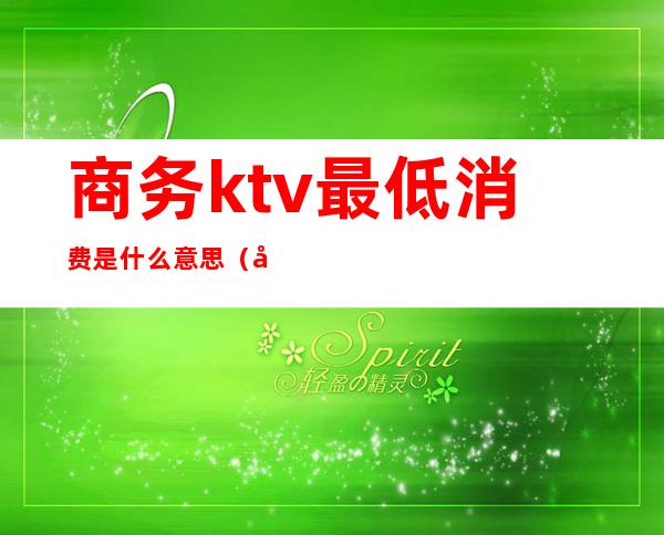 商务ktv最低消费是什么意思(商务KTV是什么意思)