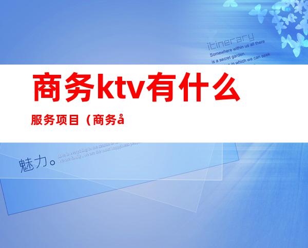 商务ktv有什么服务项目(商务型ktv服务员做什么)