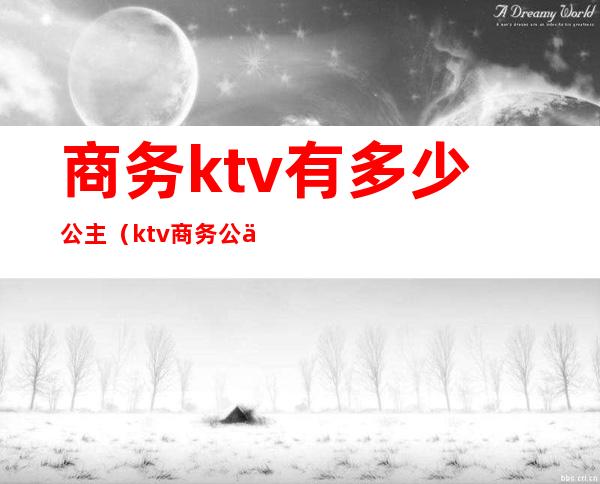 商务ktv有多少公主(ktv商务公主生活)