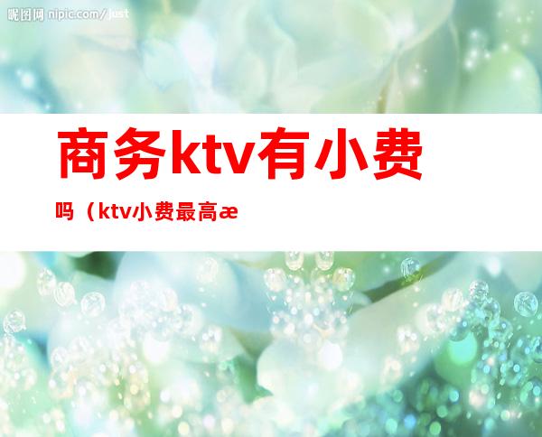 商务ktv有小费吗(ktv小费最高是哪里)
