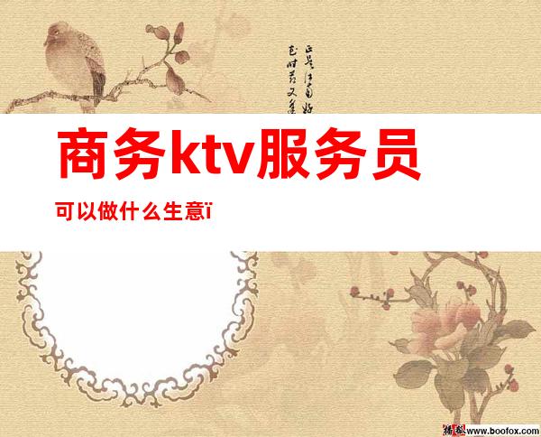 商务ktv服务员可以做什么生意(ktv的业务员做什么)