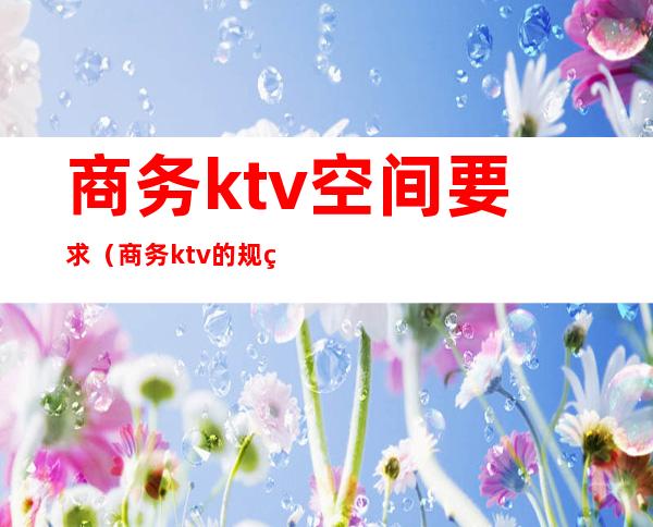 商务ktv空间要求(商务ktv的规矩)