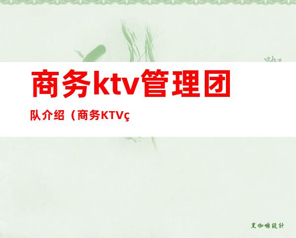 商务ktv管理团队介绍(商务KTV管理)