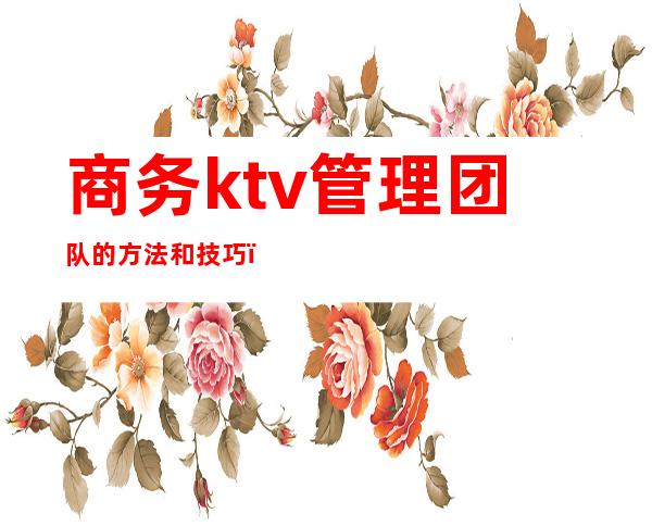 商务ktv管理团队的方法和技巧（商务ktv营销技巧有哪些方面）