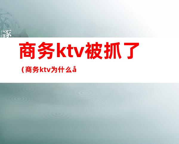 商务ktv被抓了（商务ktv为什么合法）