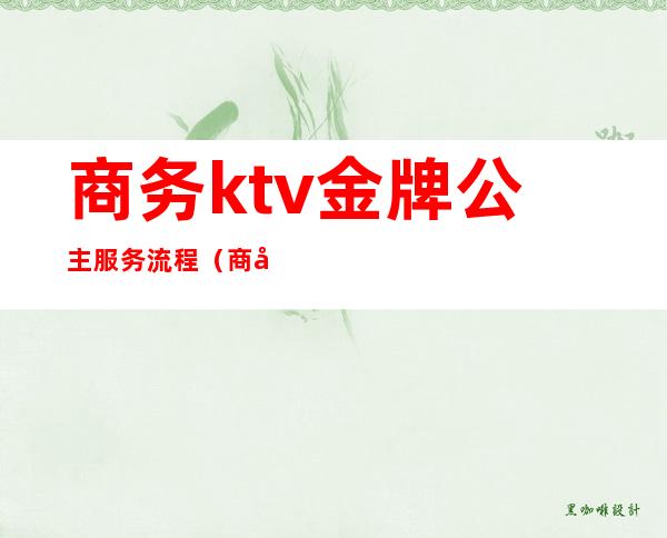 商务ktv金牌公主服务流程(商务ktv公主可以做哪些服务)