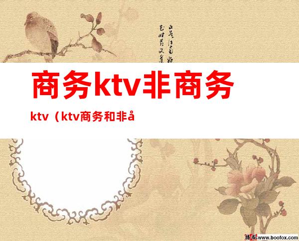 商务ktv非商务ktv(ktv商务和非商务的区别)