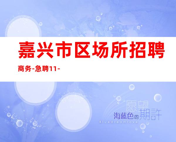 嘉兴市区场所招聘商务-急聘11-2O