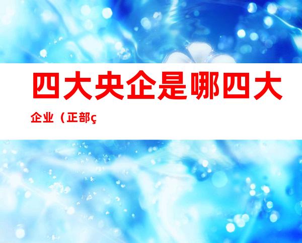 四大央企是哪四大企业(正部级四大央企是哪四大企业)