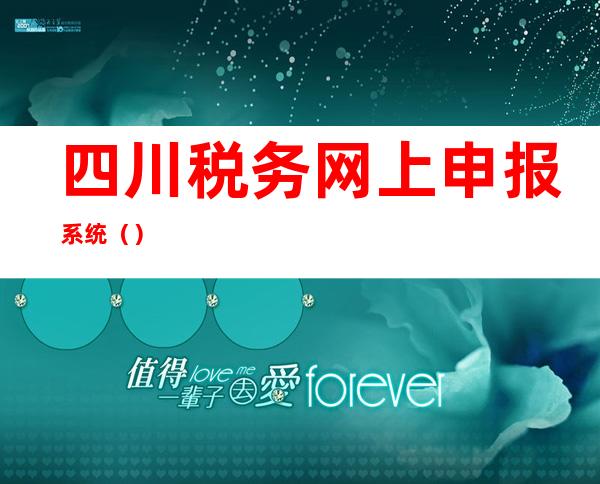 四川税务网上申报系统()