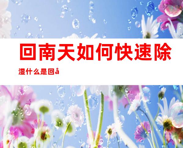 回南天如何快速除湿什么是回南天（回南天如何祛湿）