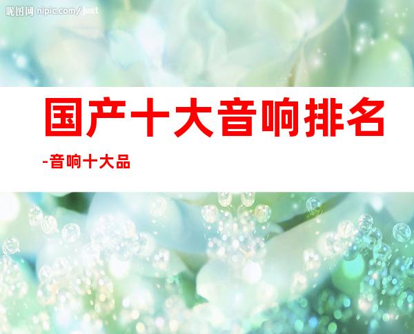 国产十大音响排名-音响十大品牌