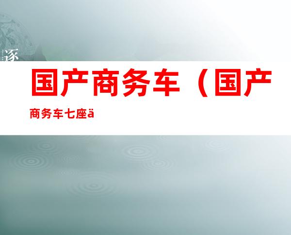 国产商务车(国产商务车七座价格大全图片)
