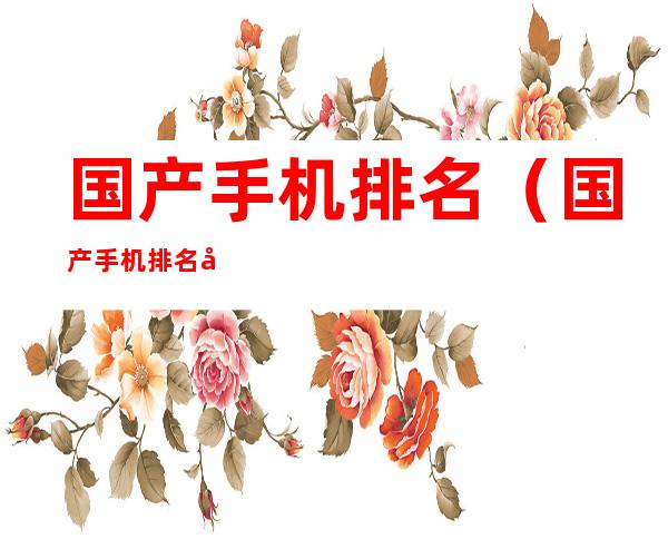 国产手机排名(国产手机排名前十品牌)