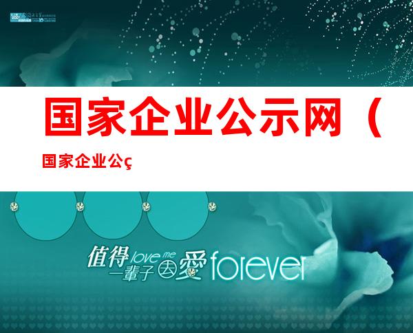 国家企业公示网(国家企业公示网全国查询)