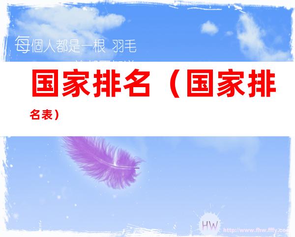 国家排名(国家排名表)
