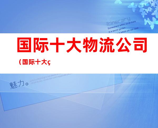 国际十大物流公司(国际十大物流公司宣传片)