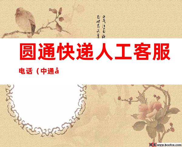 圆通快递人工客服电话（中通快递人工客服电话）