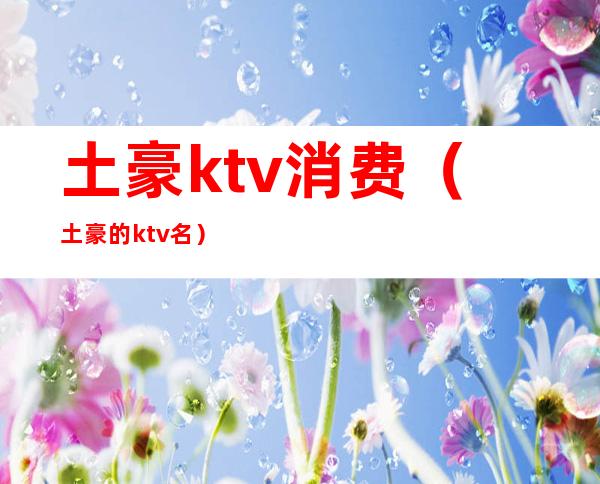 土豪ktv消费(土豪的ktv名)