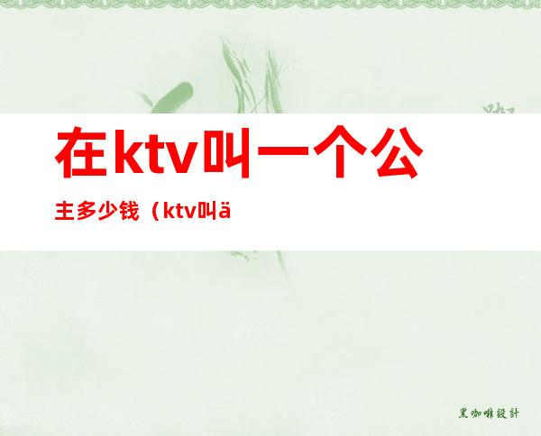 在ktv叫一个公主多少钱(ktv叫个公主多少钱一个)