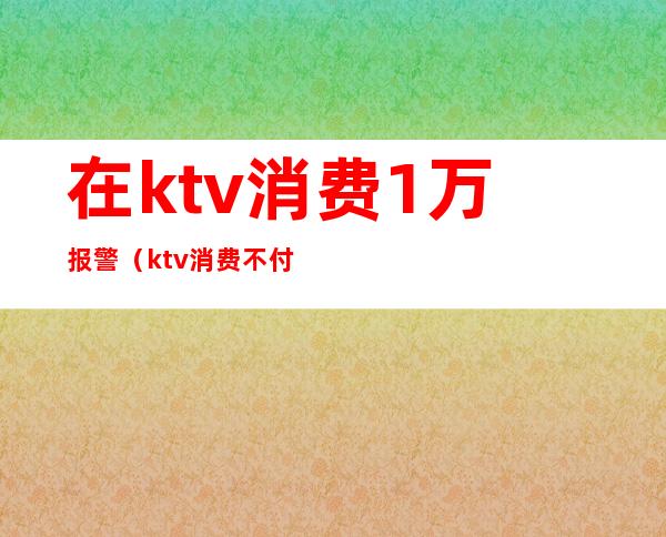 在ktv消费1万报警(ktv消费不付钱警方怎么处理)