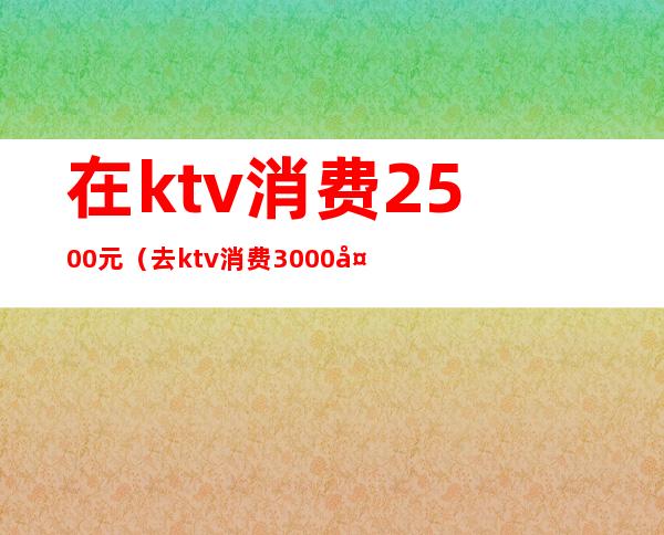 在ktv消费2500元(去ktv消费3000多)