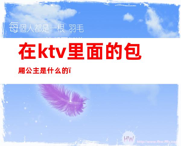 在ktv里面的包厢公主是什么的(ktv做公主进包厢主要做什么)